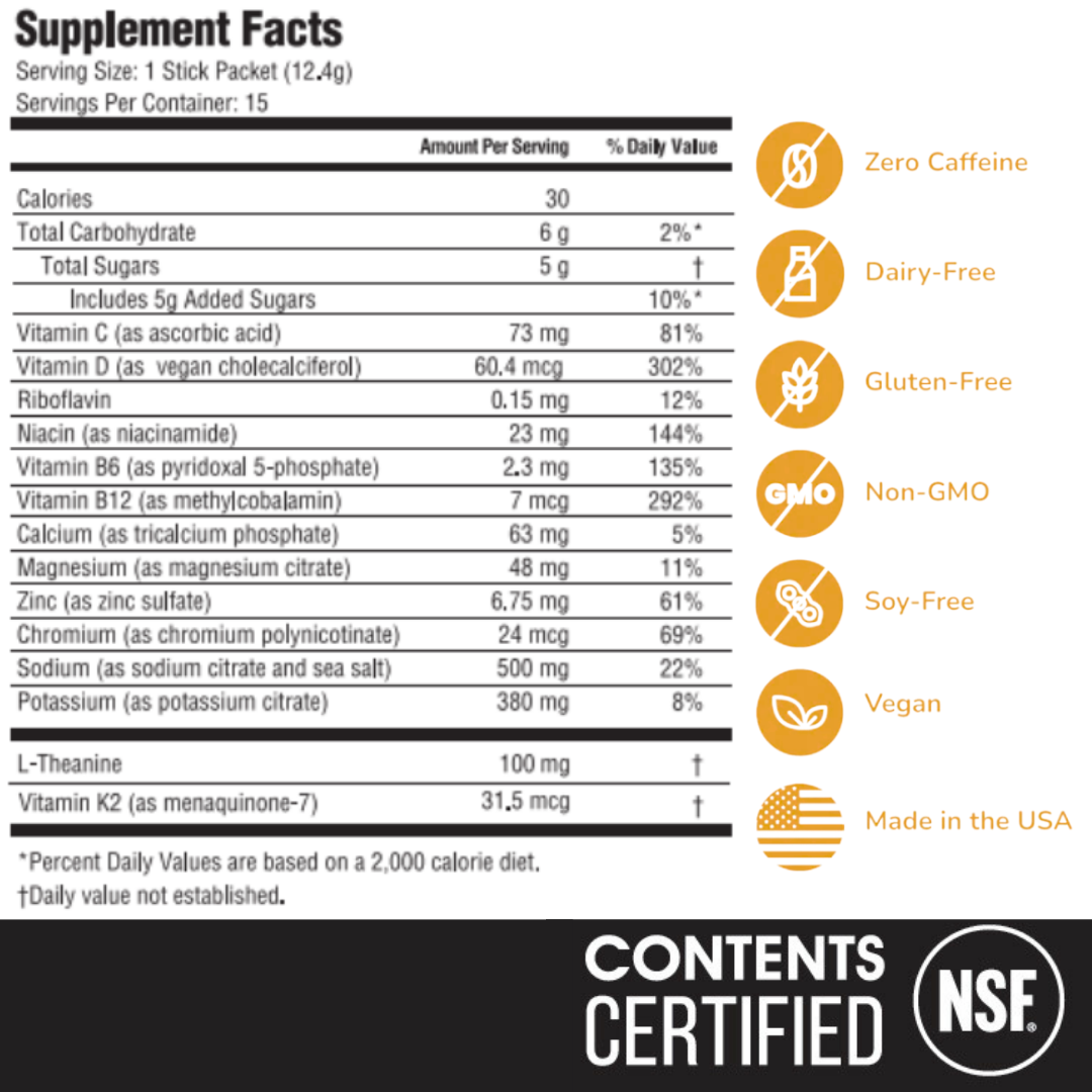 Passion Fruit: Electrolyte + Vitamin Supplement Powder