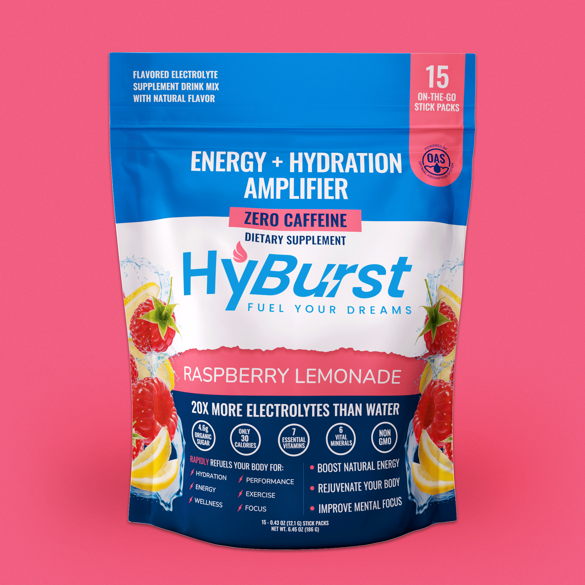 Hyburst Energy + Hydration Amplifier Raspberry Lemonade