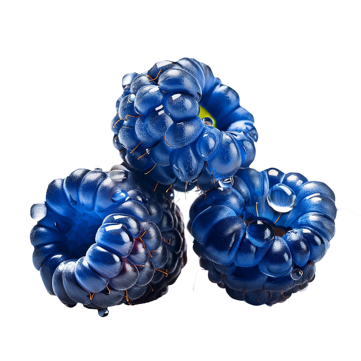 Blueberry-shaped hair ties on a white background