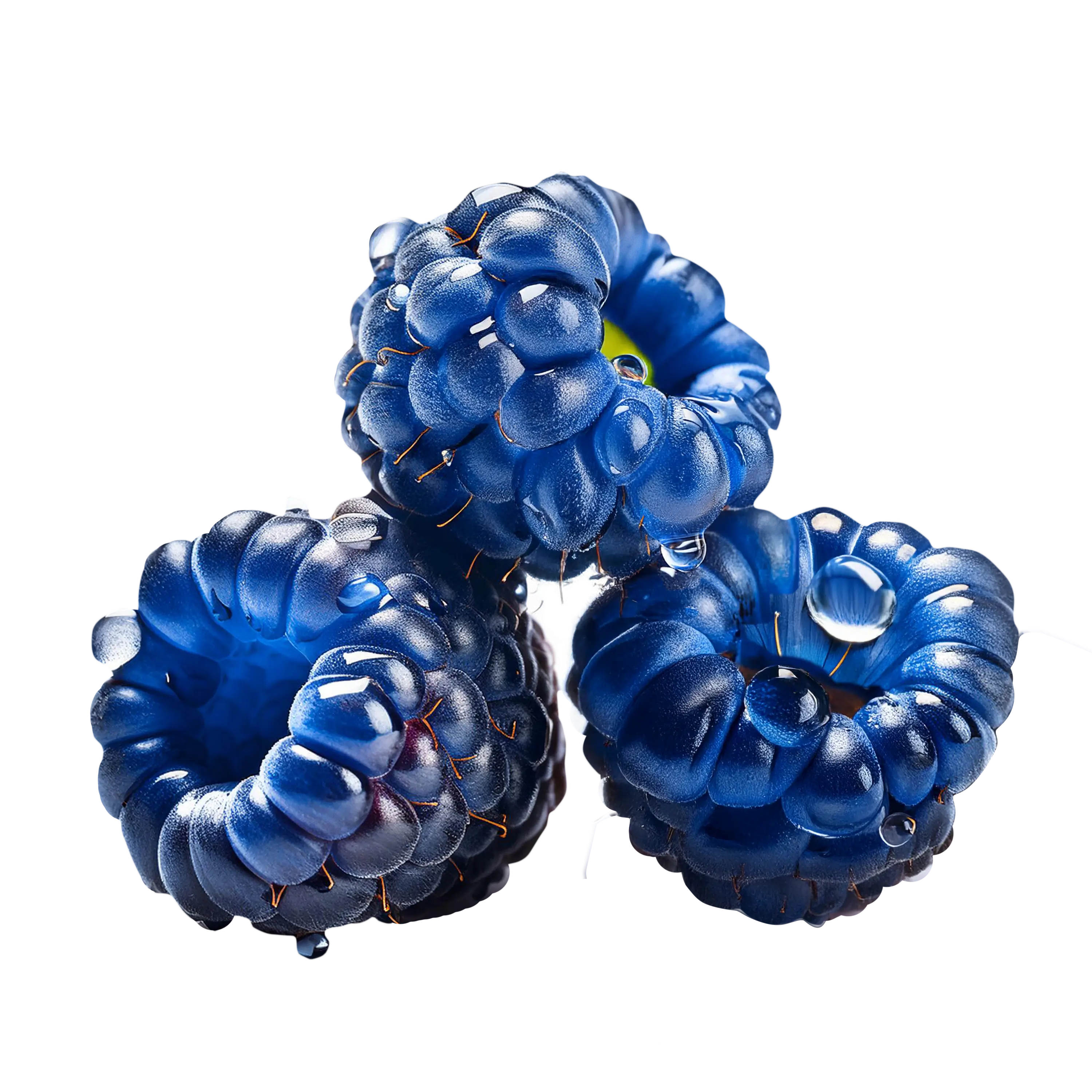 Blueberry-shaped hair ties on a white background