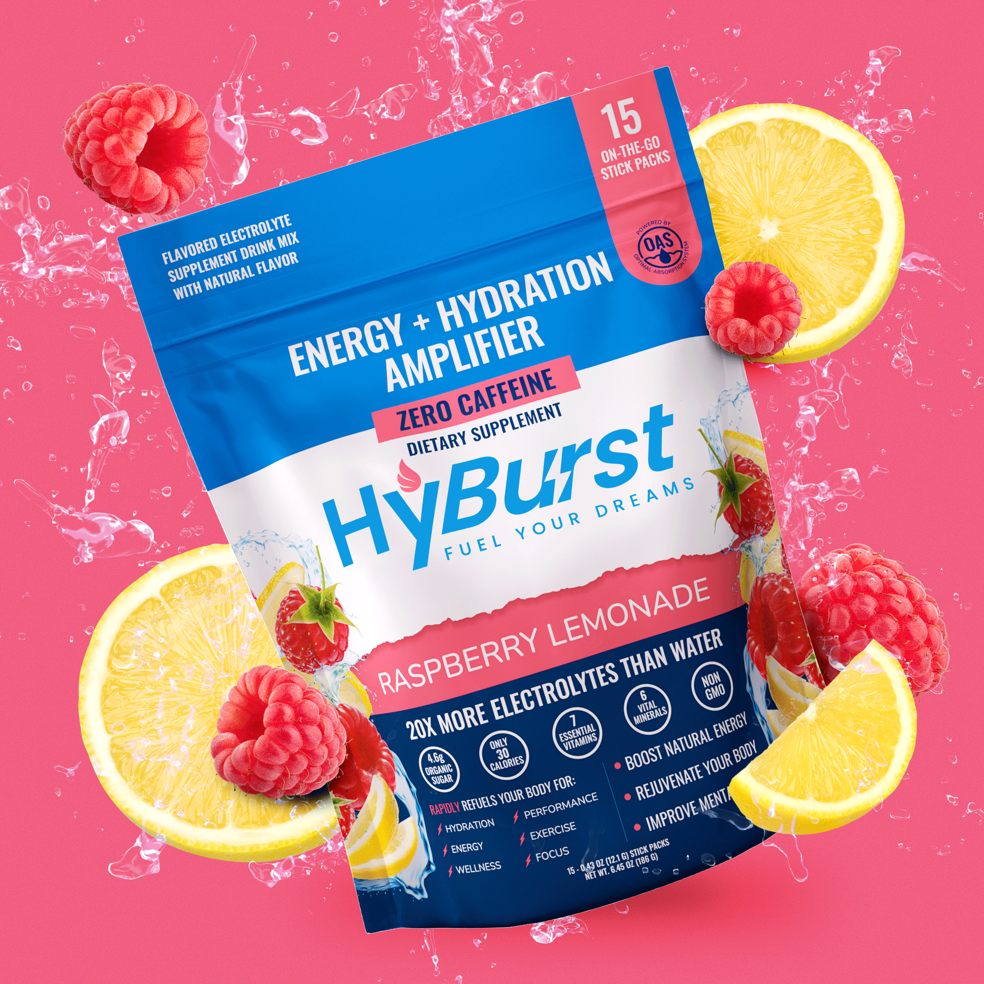 Hyburst Energy + Hydration Amplifier Raspberry Lemonade